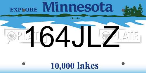 164JLZ Minnesota License Plate