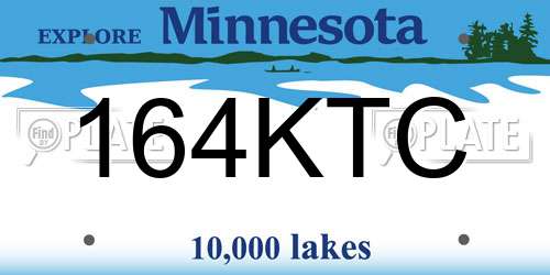 164KTC Minnesota License Plate
