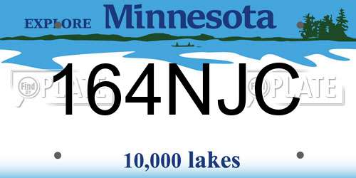 164NJC Minnesota License Plate