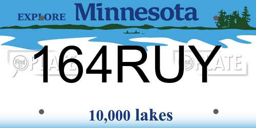 164RUY Minnesota License Plate