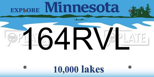 164RVL Minnesota License Plate