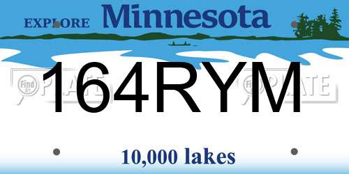 164RYM Minnesota License Plate