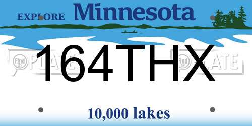 164THX Minnesota License Plate