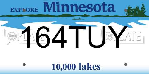 164TUY Minnesota License Plate