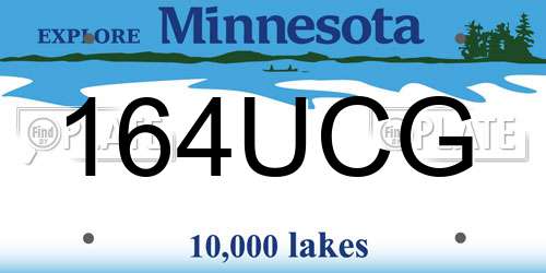 164UCG Minnesota License Plate