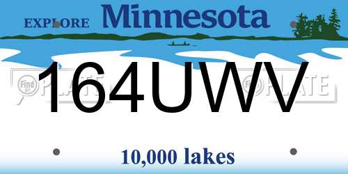 164UWV Minnesota License Plate