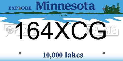 164XCG Minnesota License Plate