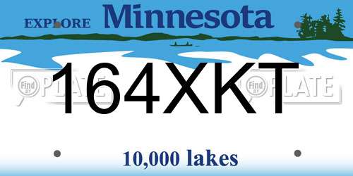 164XKT Minnesota License Plate