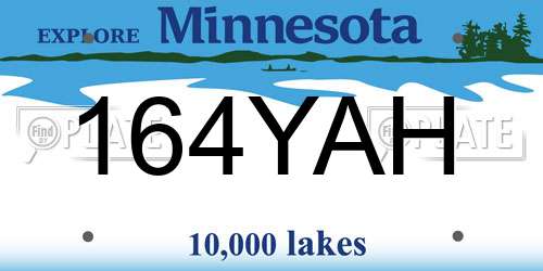 164YAH Minnesota License Plate