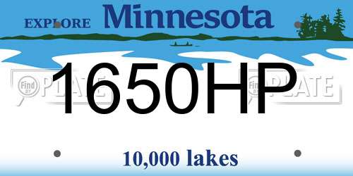 1650HP Minnesota License Plate