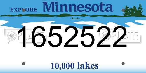 1652522 Minnesota License Plate