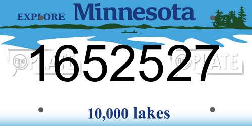 1652527 Minnesota License Plate