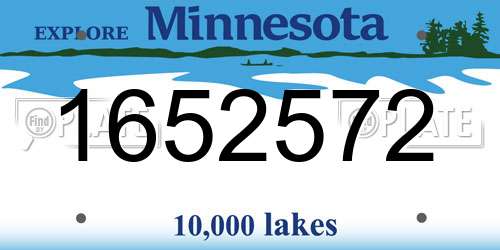 1652572 Minnesota License Plate