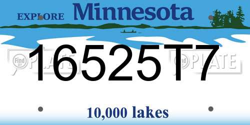 16525T7 Minnesota License Plate