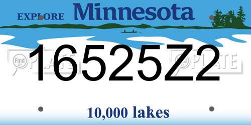 16525Z2 Minnesota License Plate