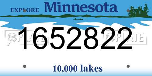 1652822 Minnesota License Plate