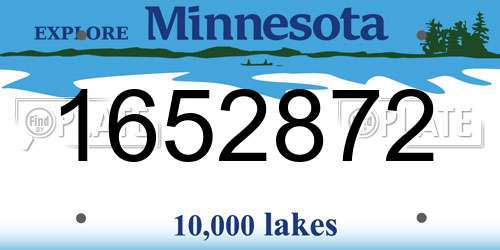 1652872 Minnesota License Plate