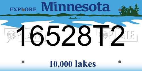 16528T2 Minnesota License Plate