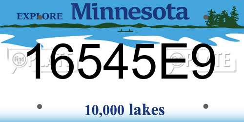 16545E9 Minnesota License Plate