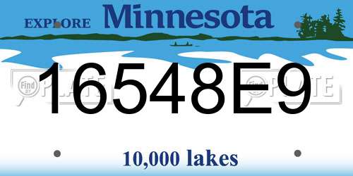 16548E9 Minnesota License Plate