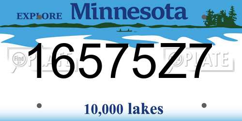 16575Z7 Minnesota License Plate