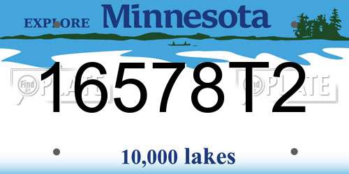 16578T2 Minnesota License Plate