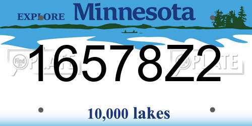 16578Z2 Minnesota License Plate