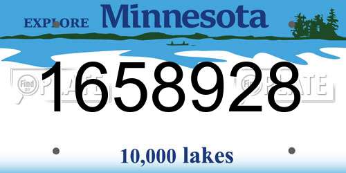 1658928 Minnesota License Plate