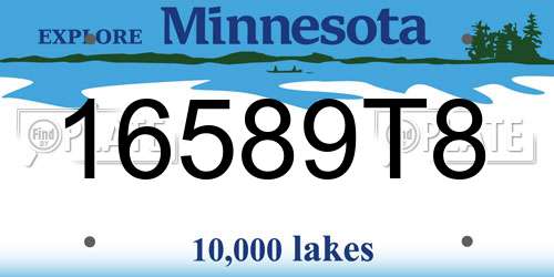 16589T8 Minnesota License Plate
