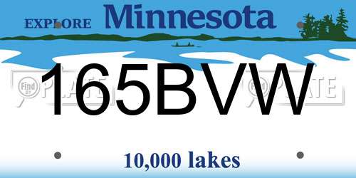 165BVW Minnesota License Plate
