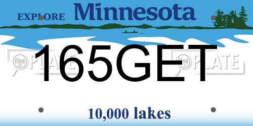 165GET Minnesota License Plate