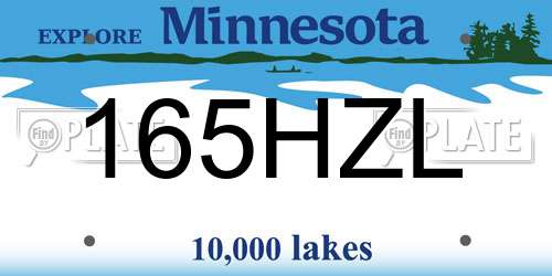 165HZL Minnesota License Plate