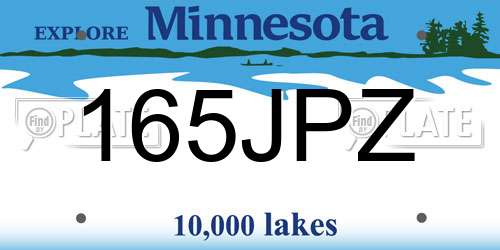 165JPZ Minnesota License Plate