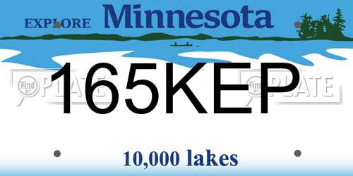 165KEP Minnesota License Plate
