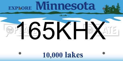 165KHX Minnesota License Plate