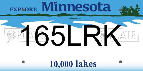 165LRK Minnesota License Plate
