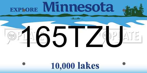 165TZU Minnesota License Plate