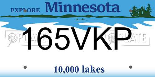 165VKP Minnesota License Plate
