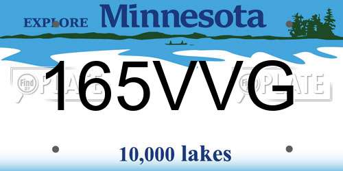 165VVG Minnesota License Plate