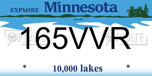 165VVR Minnesota License Plate