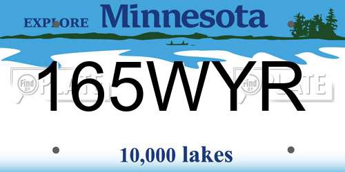 165WYR Minnesota License Plate