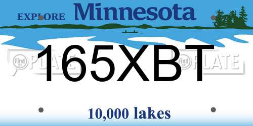165XBT Minnesota License Plate