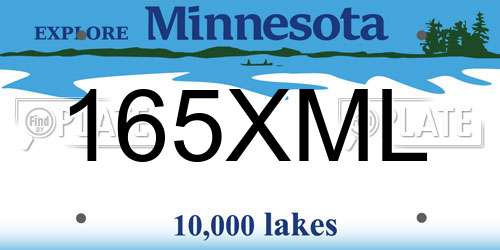 165XML Minnesota License Plate