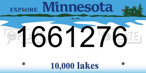 1661276 Minnesota License Plate