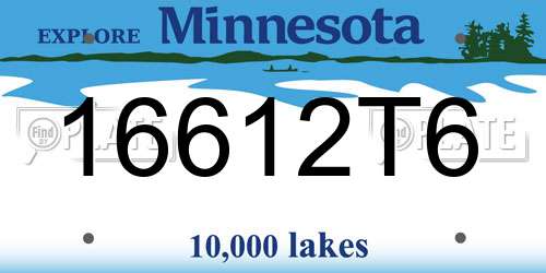 16612T6 Minnesota License Plate