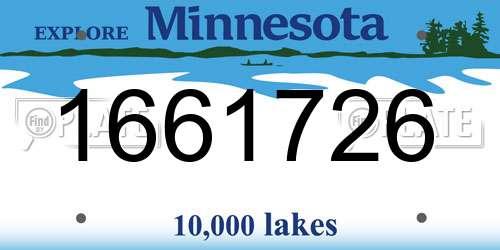 1661726 Minnesota License Plate