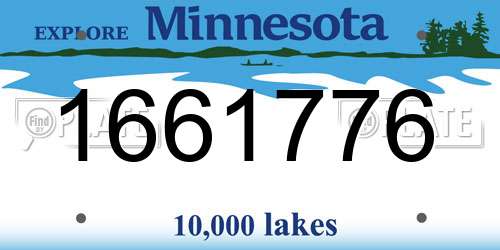 1661776 Minnesota License Plate