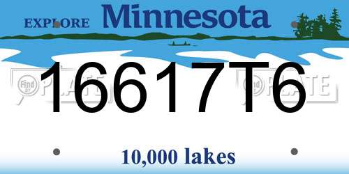 16617T6 Minnesota License Plate