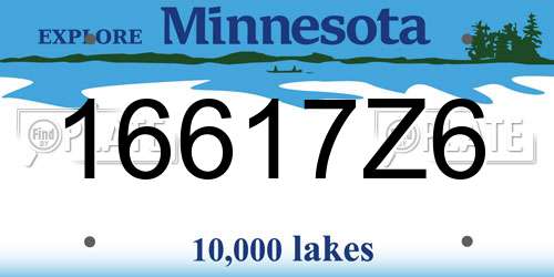 16617Z6 Minnesota License Plate