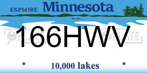 166HWV Minnesota License Plate